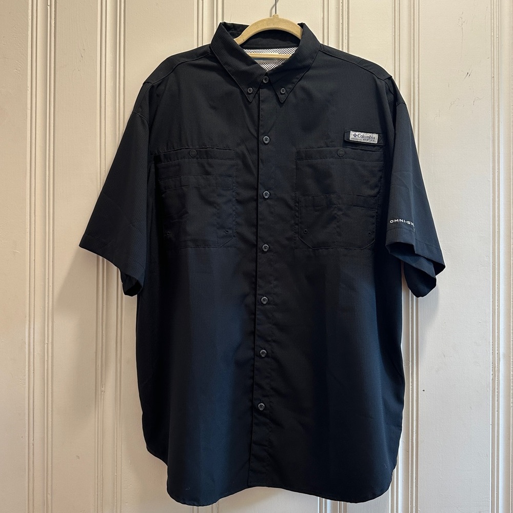 Columbia Men’s PFG Tamiami™ II Short Sleeve Shirt, Size L, Black, New w/o tags